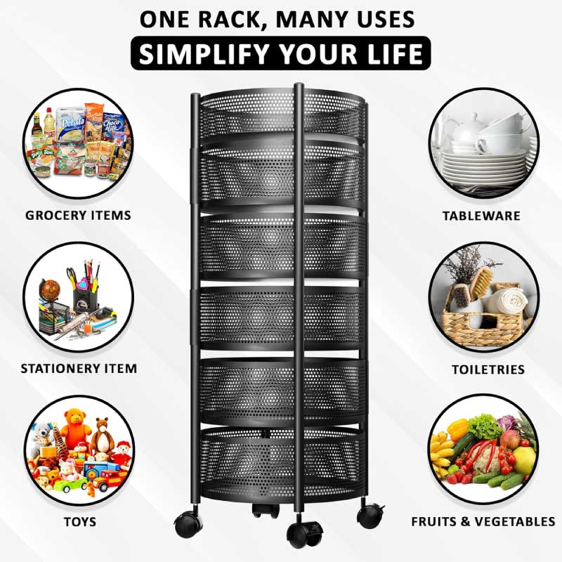 6 Layer XL Storage Tower (Vegetable – Fruits – Room) Round - Image 4
