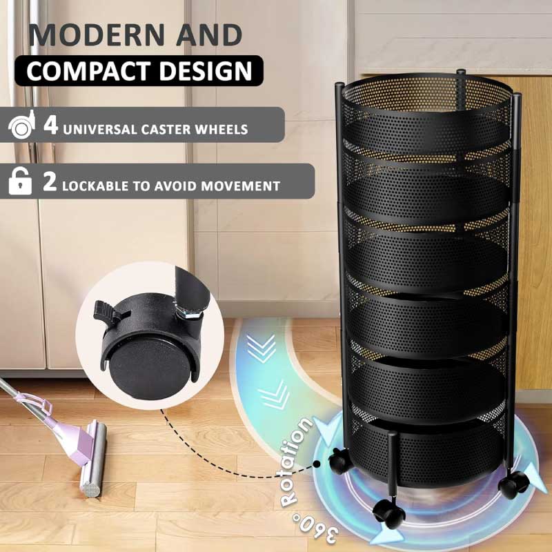 6 Layer XL Storage Tower (Vegetable – Fruits – Room) Round - Image 2