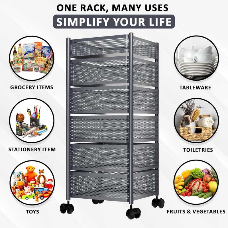 6 Layer XL Storage Tower (Vegetable – Fruits – Room) Square - Image 3