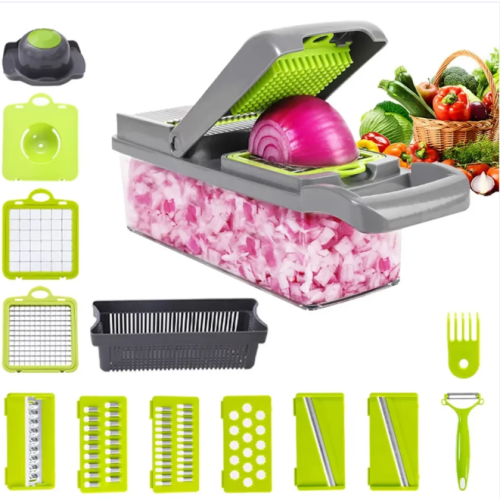 (2 pcs) 16-in-1-chopper-slicer (স্লাইসার, চপার, কাটার, গ্রেইটার — সবকিছু হবে একসঙ্গে)