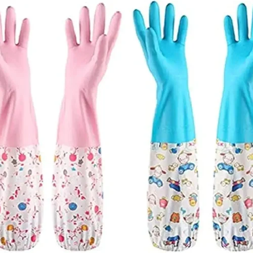 (২ জোড়া) Long Hand Gloves with Foam - থালা-বাসন ধোয়ায় গৃহিনীর সেরা সুরক্ষা